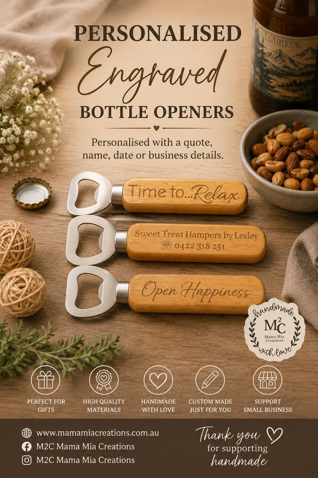 Wooden Bottle Opener