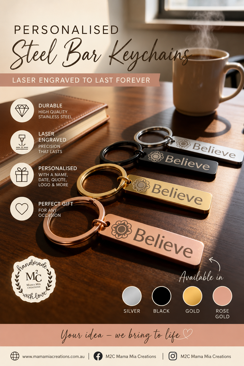 Steel Bar Keychain