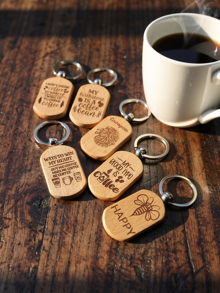 Wooden Oval Keychains